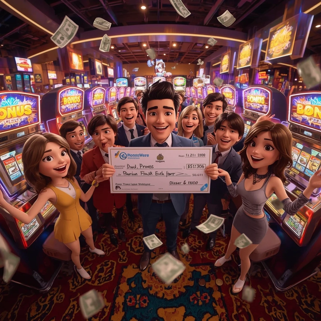 bonus dans les mains d'un homme au casino 1Win